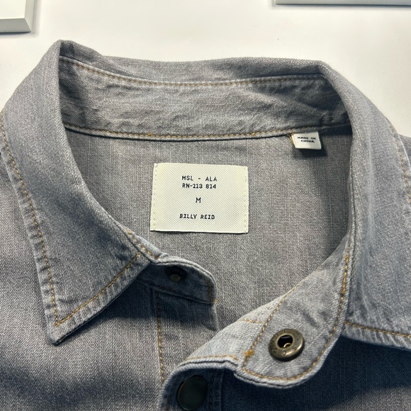 Billy Reid Shoals Denim Shirt - Size M - Grey Wash - Picture 3 of 9